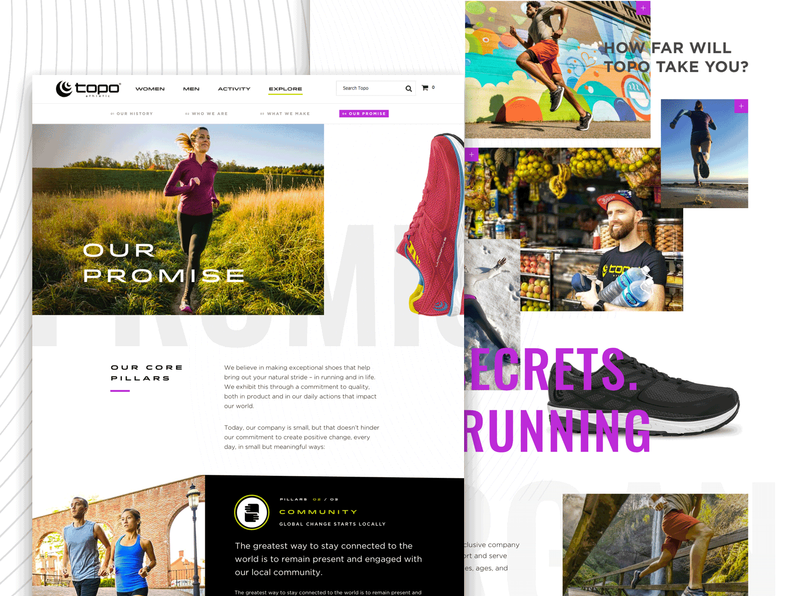 Topo Athletic animation art direction design digital art direction graphic design motion design running running shoes sneakers typography ui ux web website