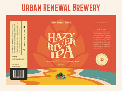 Hazy River beer art beer branding beer can beer label cool graphic design illustration package design packaging typography vector