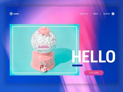 Hello Dribble call to action card colorfull hello landing page responsive web