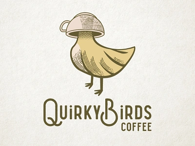 Logo for Quirky Birds Coffee bird bird illustration bird logo branding coffee cup hatching hipster logo logo logodesign nice logo retro design retro logo vintage logo