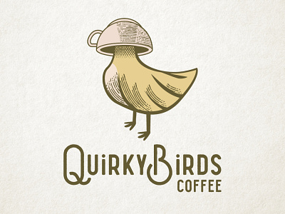 Logo for Quirky Birds Coffee bird bird illustration bird logo branding coffee cup hatching hipster logo logo logodesign nice logo retro design retro logo vintage logo