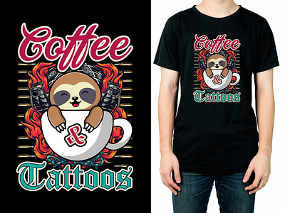 Coffee and sloth lover Custom T-shirt design