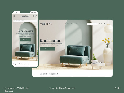 E-Commerce Furniture Online Store aesthetic app app store furniture minimalist minimalist design online store ui ux web design
