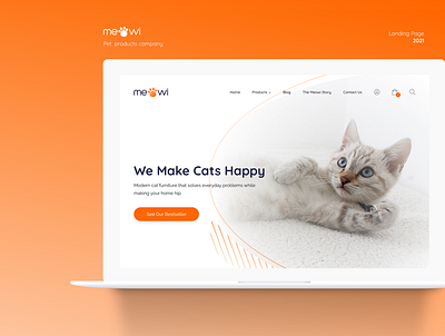 Pet Products Landing Page cat cat product landing landing page online store redesign ui ux web design