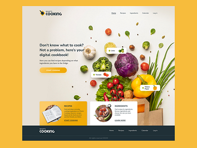 What's Cooking Hero Page digital cooking book ingredients recipes ui ux web web design whats cooking