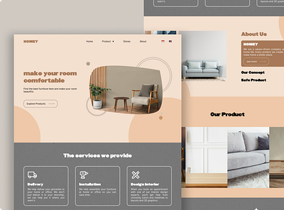 HOMEY - Furniture Website design figma furniture landing page marketplace store ui ui design uiux user interface web web design website