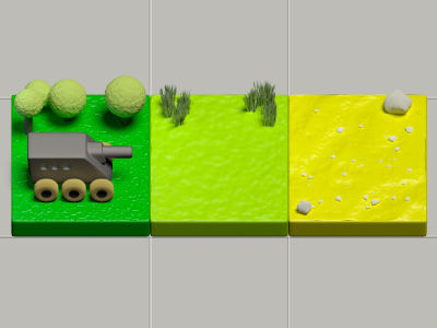 Tank and Tiles 3d art game tank tile