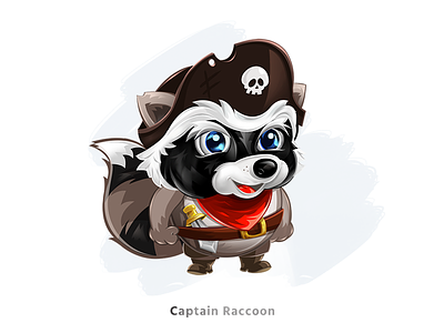 Captain Raccoon captain character design jumper mobile game pirate raccoon sketch