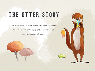 The Otter Story animal art brochure character design digital painting graphic design illustration mammal otter watercolor