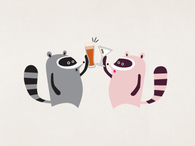 Raccoon Happy Hour happy hour illustration tgif