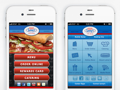Lenny's Sub Shop application design food icons illustration mobile app restaurant retail ui