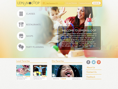 Lemon & Loop Home Page branding home page user experience web design web site