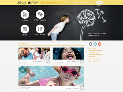 Lemon & Loop Home Page - Part II branding home page user experience web design web site