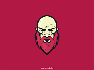 Angry Beard Man esportlogo illustration logo simple vector