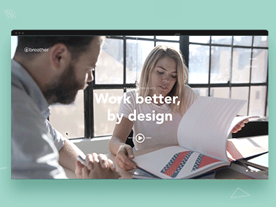 Work better, by design breather clean landing page ui web design work better by design