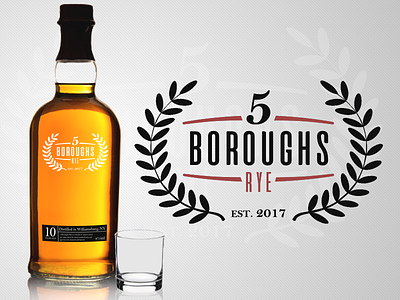 5 Boroughs Rye design logo logodesign noob rye whiskey whisky