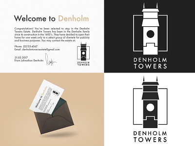 Denholm Towers 1600 logodesign mockup modern noob