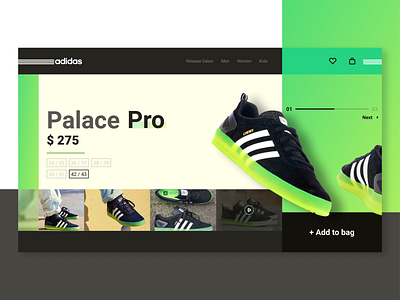 adidas Palace Pro adidas bag dukie landing landingpage minimal product design shopping site ui ui ux website