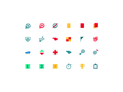 Icons for Yahoo Sports football geometric icons pixel soccer world cup yahoo