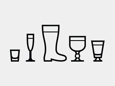 Drinkware Icons beer boot champagne cup drink glass goblet icon liquor noun project pokal shotglass