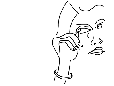 Girl Crying on The Bachelor black and white drawing face tv