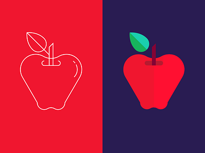 Apples apple geometric icon line outline