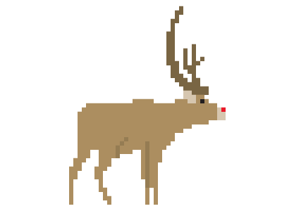 Rudolph 8bit christmas pixel reindeer