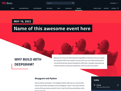Event Page developer event devrel event page ui