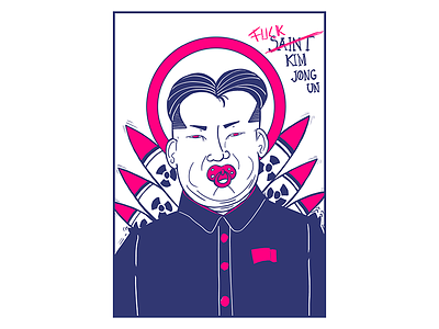 F*** Kin jong illustration political streetart