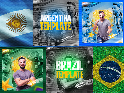 Free Profile Picture Template - BRAZIL ARGENTINA argentina brazil creative fifaworldcup22 graphic design messi neymar socialmedia sports template