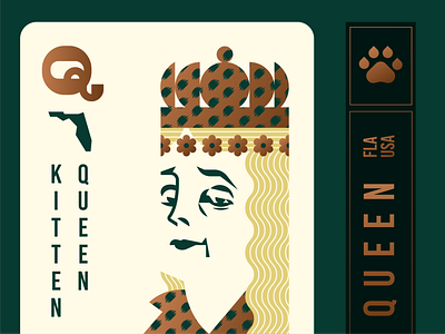Carole Baskin Playing Card crown deck of cards florida geometric gold foil illustration joe exotic king leopard logo queen tiger