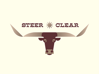 Steer Clear animal bull cattle coronavirus covid19 cow cowboy gold gradient horn illustration logo midwest ranch social distancing spur star western