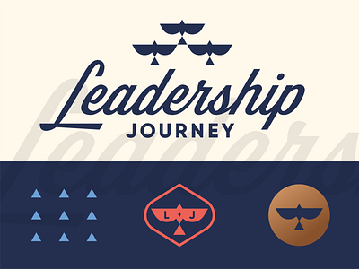 Leadership Journey arrow bird brand identity business consultant consulting custom development flock geometric growth leader logo script team triangle