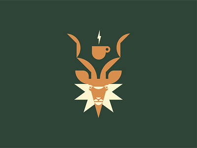 Kudu africa animal antelope antler antlers brand identity caffeine coffee energy ethiopia geometric horn horns illustration kudu lightning logo packaging star wildlife