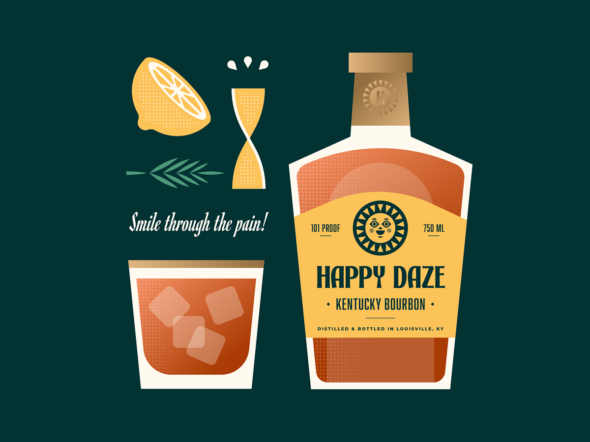 Happy Daze Bourbon by Michael Penda on Dribbble