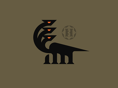 Hydra animal badge beast branding dragon geometric greek heads hercules icon illustration logo monogram monster mythology tail