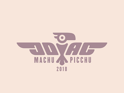 Machu Picchu Travel Logo adventure bird eagle explore inca logo machu picchu peru south america travel warrior