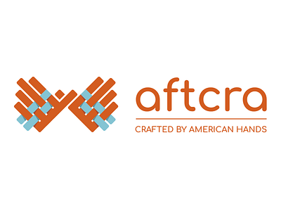 Aftcra - Crafted By American Hands brand identity branding craft geometric icon illustration logo logomark retail weave wings woven