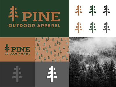 Pine Outdoor Branding adventure brand identity branding geometric icon illustration logo logomark natural nature outdoors tree logo