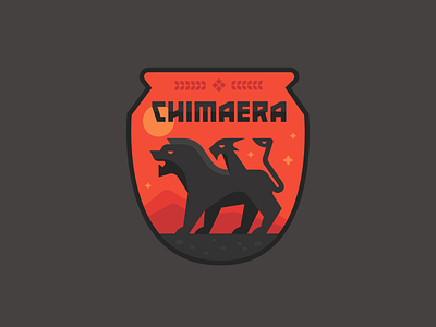 Chimaera Badge animal branding chimera geometric goat greek illustration lion logo mythology pottery snake