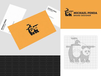 Michael Penda - Personal Branding animal bear brand identity geometric icon illustration joust knight logo monogram panda shield
