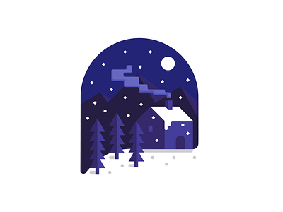 Merry Christmas! brand identity branding cabin christmas geometric icon illustration logo mountain snow snowglobe winter