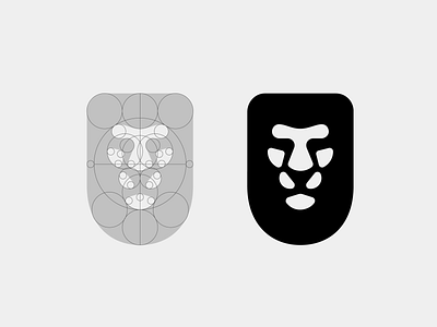 Lion Crest animal lion roar badge crest patch brand identity branding geometric grid icon illustration logo logomark logotype negative space royal shadow