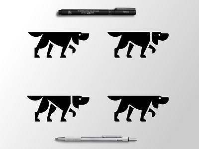 Hound Logo Options animal black white brand identity branding dog ear geometric hound icon illustration logo paw