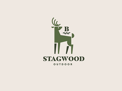 Stagwood Outdoor Apparel animal antler brand identity branding deer forest geometric icon illustration logo outdoor logo stag