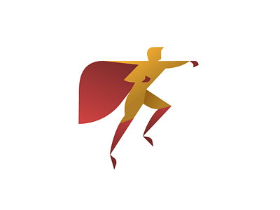 Superhero brand identity branding cape fly geometric gold hero icon illustration logo superman