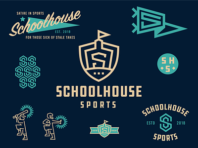 Schoolhouse Sports badge blog brand identity branding crest flag icon illustration logo monogram retro vintage