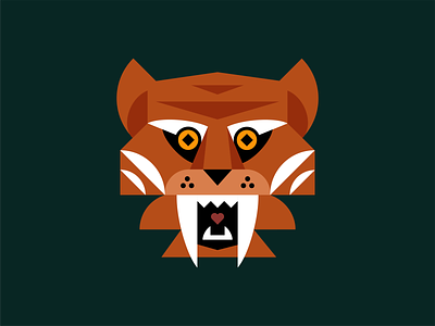 Geometric Tiger Illustration animal branding cat fierce geometric icon illustration jungle logo roar shape wild