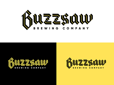 Buzzsaw Brewing Custom Blackletter blackletter brand identity branding brewery buzz custom type geometric icon illustration logo saw vintage