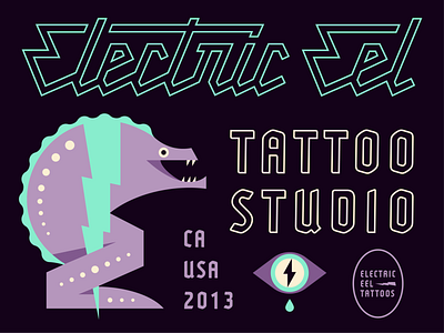 Brandimals 05 - Electric Eel animal custom script electric eye fish geometric illustration lightning logo script shock tattoo